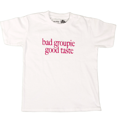 She Sounds - Camiseta "Bad Groupie" (Color Blanco)