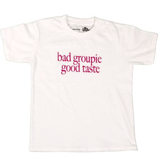 She Sounds - Camiseta "Bad Groupie" (Color Blanco)